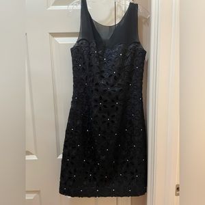 Lilly Pulitzer Dress Black Rhinestone Daisy Floral Fulton size 0